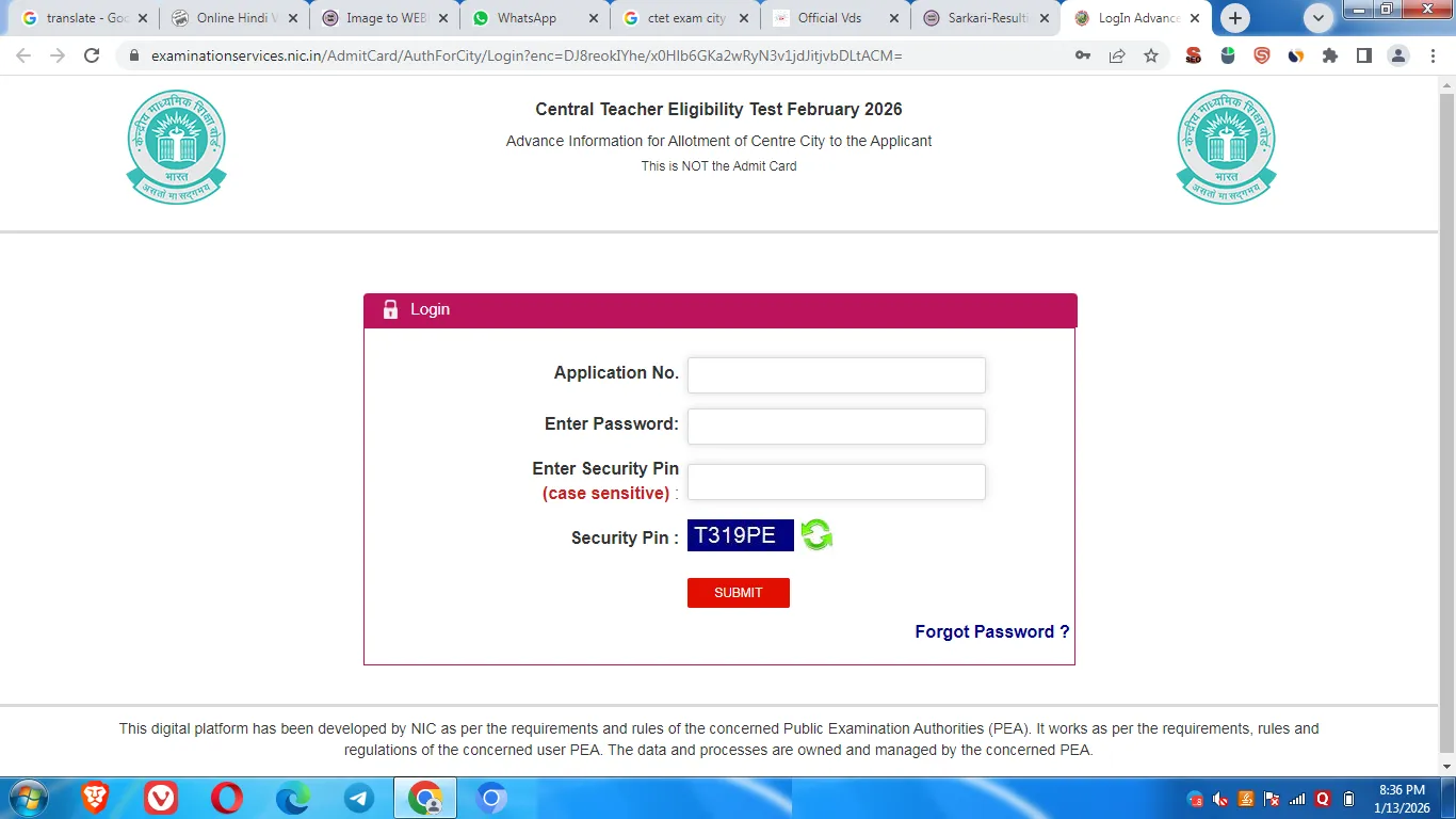 CTET Exam City 2026 Check February Centre Details Best Link